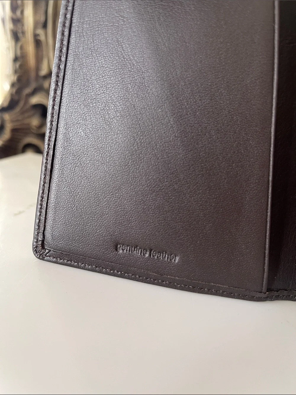 Leather Passport Holder - Brown